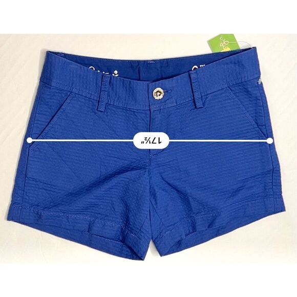 Lilly Pulitzer 22119 Callahan Short Textured Bomber Blue 4.5" Shorts sz 0 NWT - Picture 7 of 11